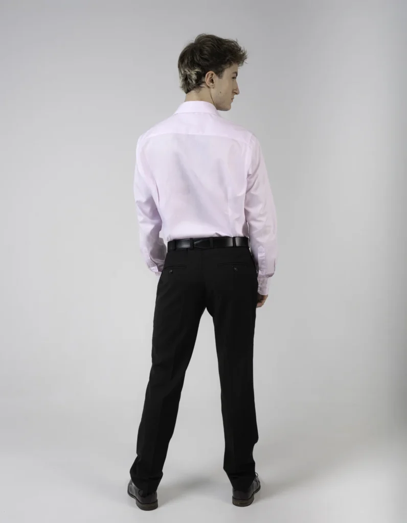 Koszula męska Oxford SLIM FIT – Bladoróżowa – Kołnierz Italian