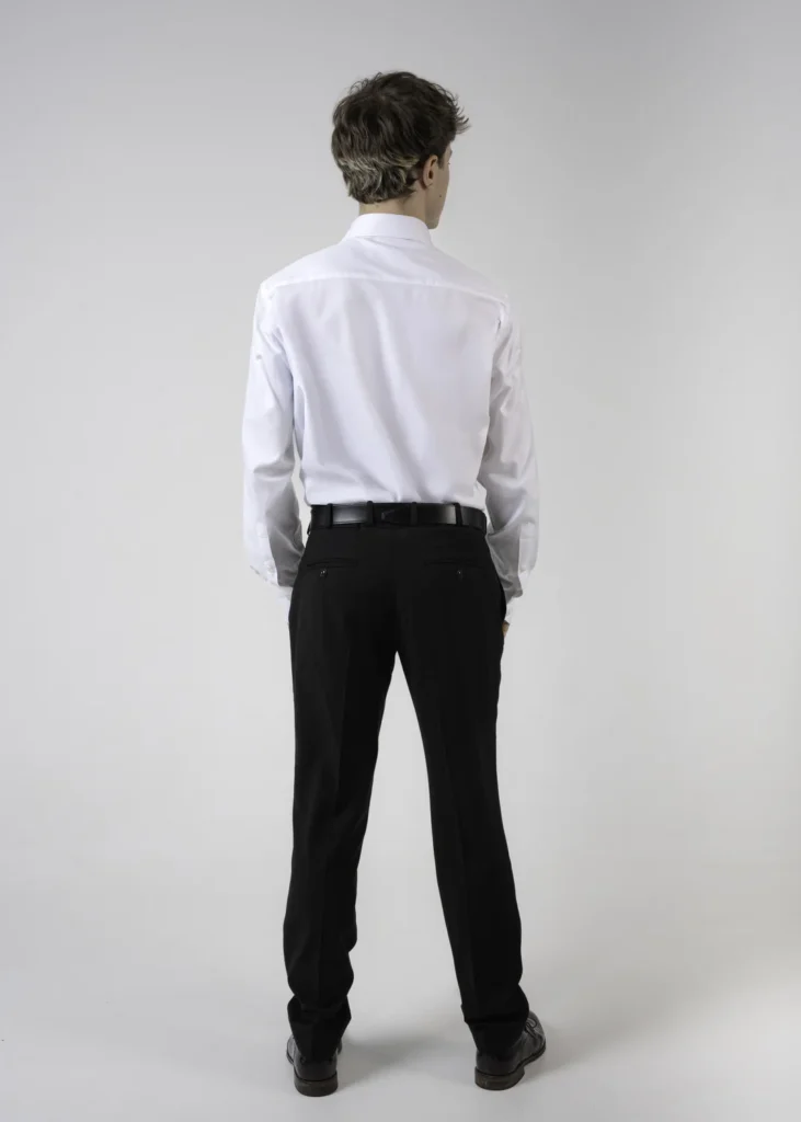 Koszula męska Twill SLIM FIT – Biała – Kołnierz Half Italian